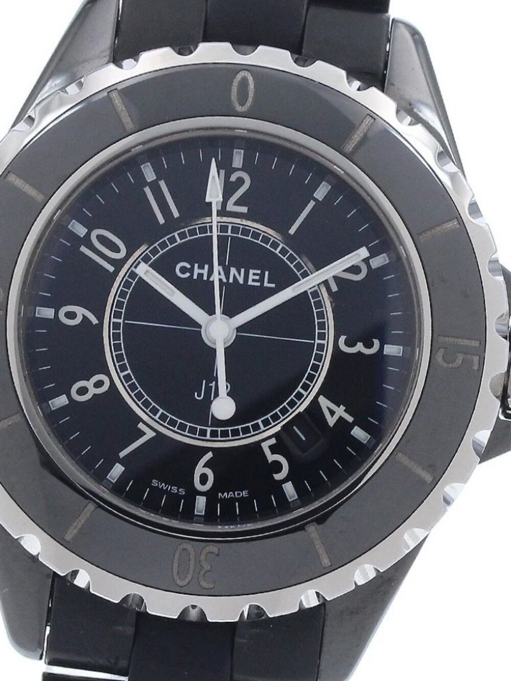 CHANEL J12 H0681 Black ceramic date black Dial Quartz Ladies Watch_946665